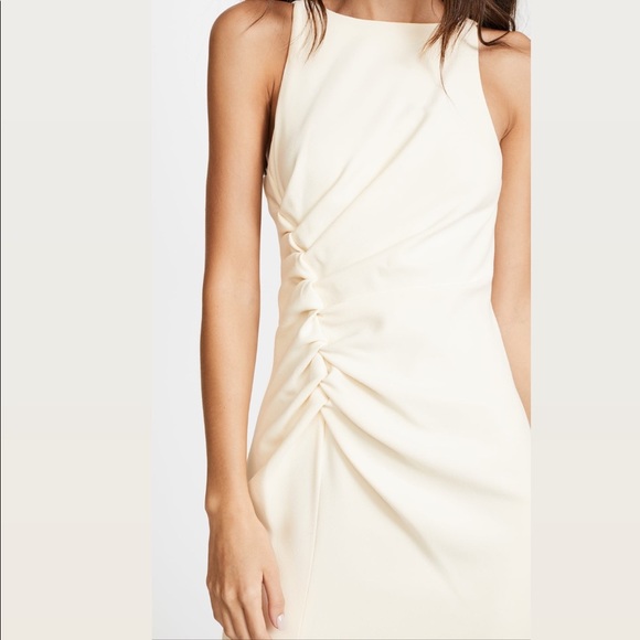 Halston Heritage Ivory Rucched Sleeveless Gown - Picture 3 of 8